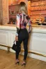 Multi Abstract Print Mesh Long Sleeve Bodysuit sold by AX Paris