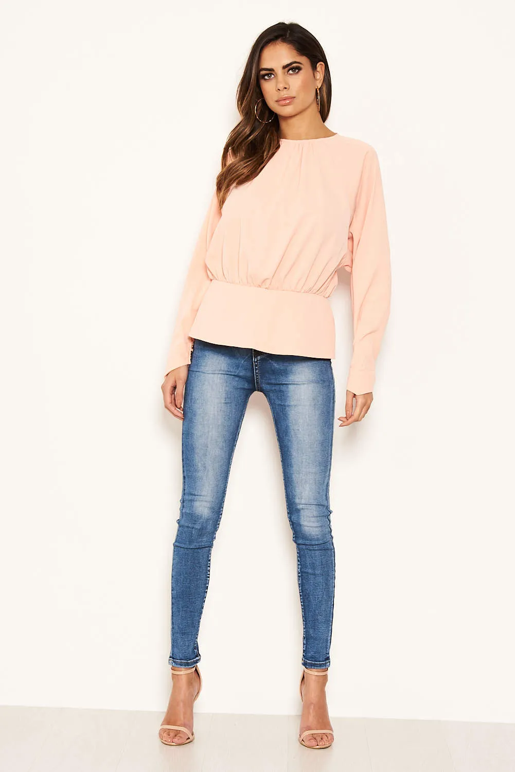 Peach Long Sleeve Pleated Top sold by AX Paris product image thumbnail 2