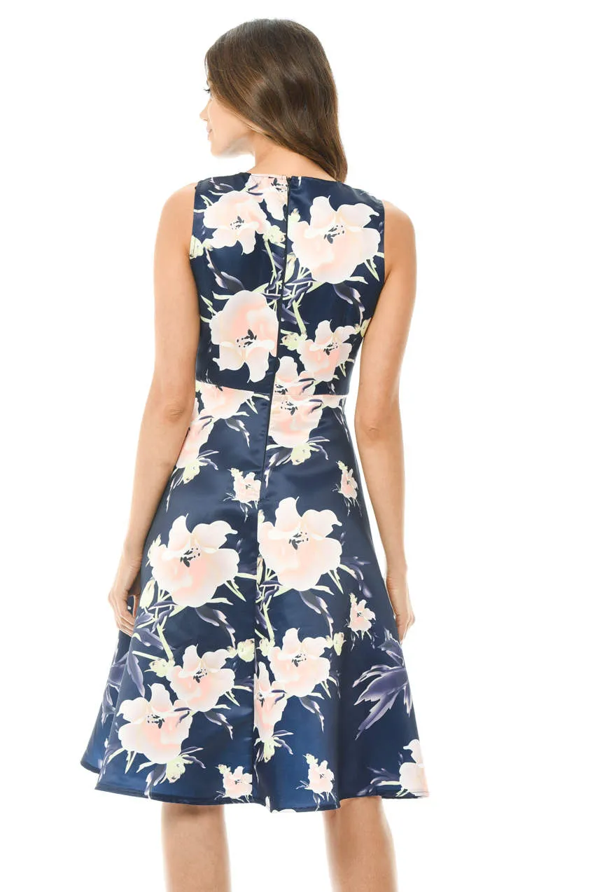 Navy Printed Skater Dress sold by AX Paris product image thumbnail 3