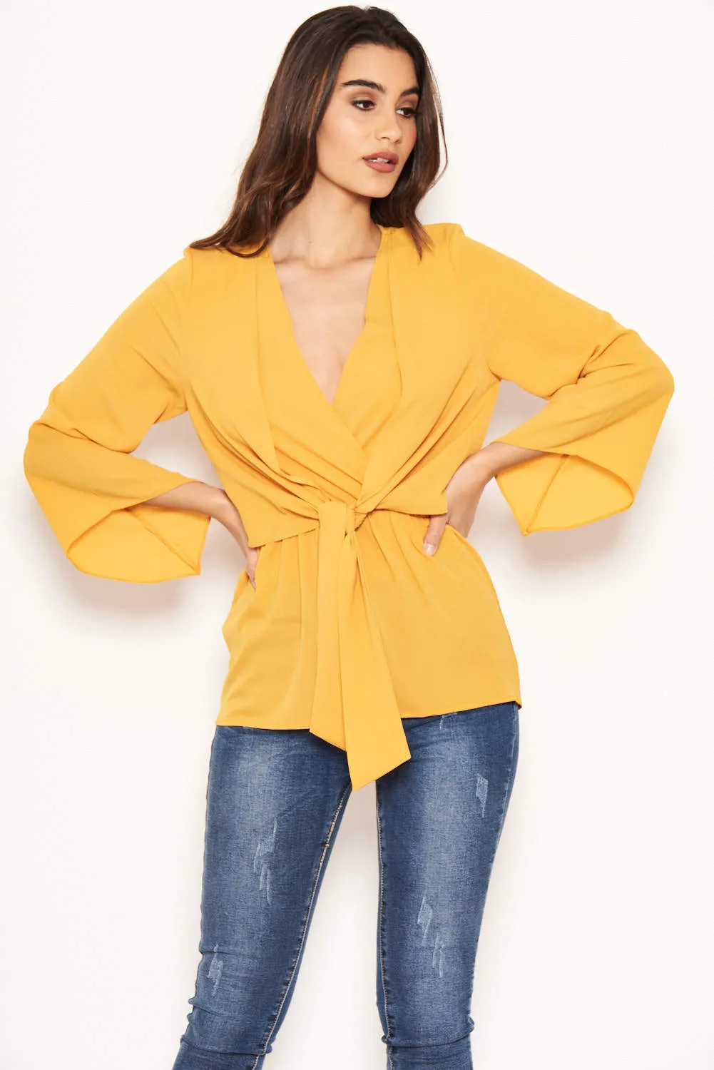 Yellow Front Tie Top sold by AX Paris product image thumbnail 4