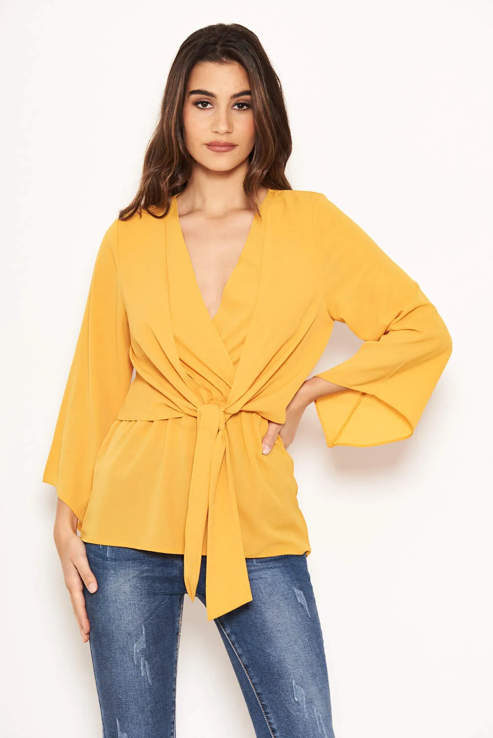 Yellow Front Tie Top sold by AX Paris product image thumbnail 5