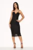Black Lace Midi Dress With Plunge Neckline sold by AX Paris