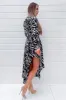 Black Animal Print High Low Skirt Midi Dress sold by AX Paris