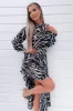 Black Animal Print High Low Skirt Midi Dress sold by AX Paris