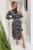 Black Animal Print High Low Skirt Midi Dress sold by AX Paris