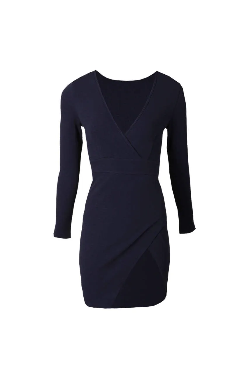 Navy Wrap Thigh Split Dress sold by AX Paris product image thumbnail 4