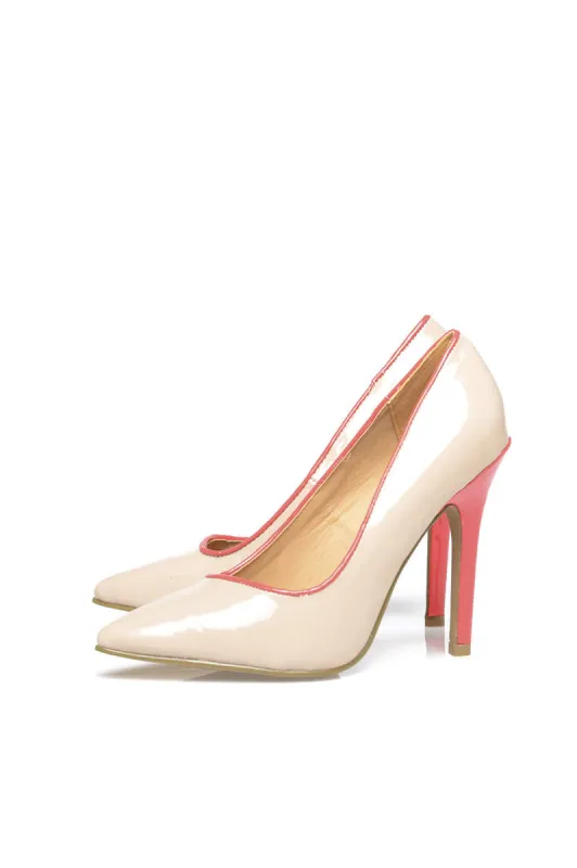 Pointed Colour Trim Block Heels sold by AX Paris