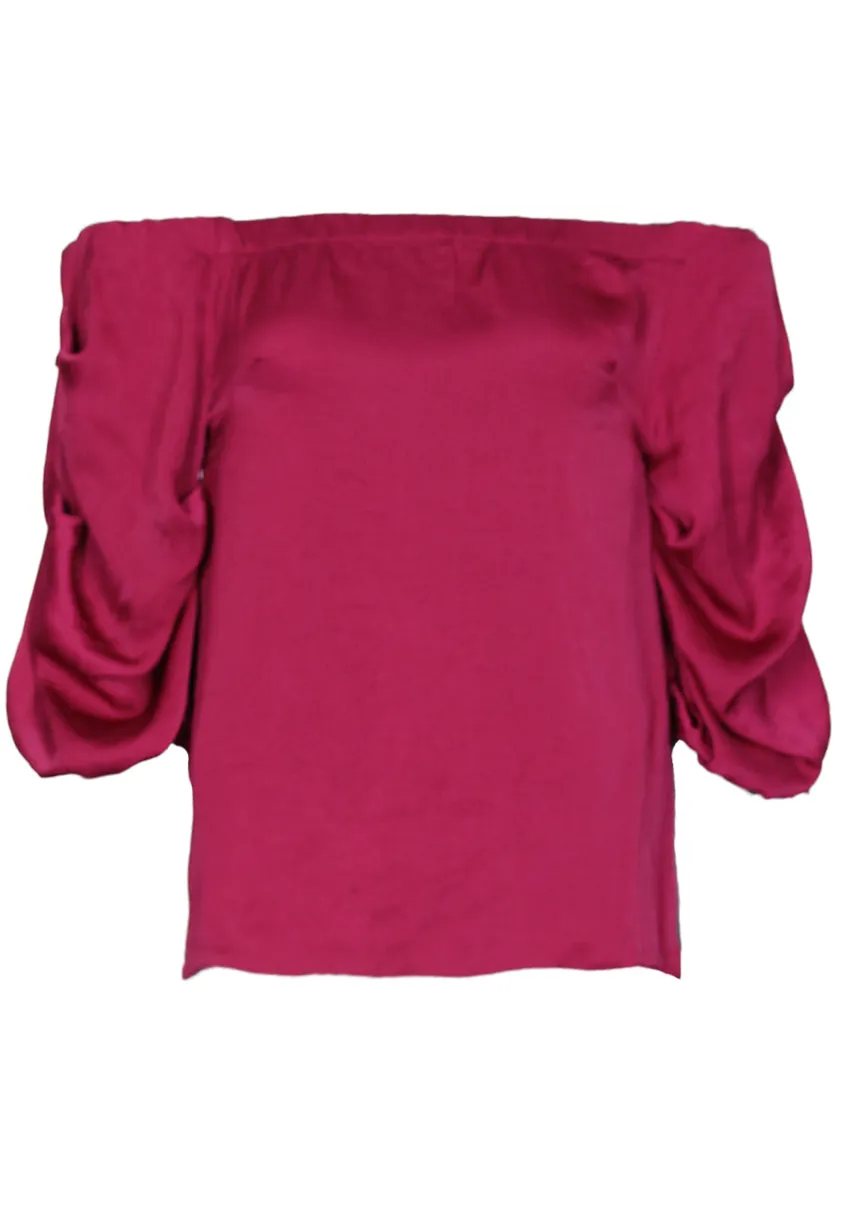 Wine Off The Shoulder Sleeve Detail Top sold by AX Paris product image thumbnail 4