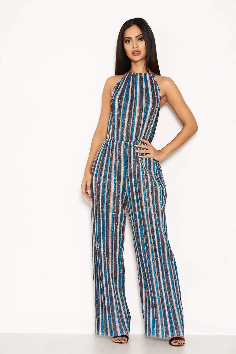 Multi Pleated Stripe Jumpsuit sold by AX Paris