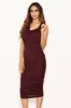 Plum Cowl Neck Ruched Side Bodycon Midi Dress sold by AX Paris