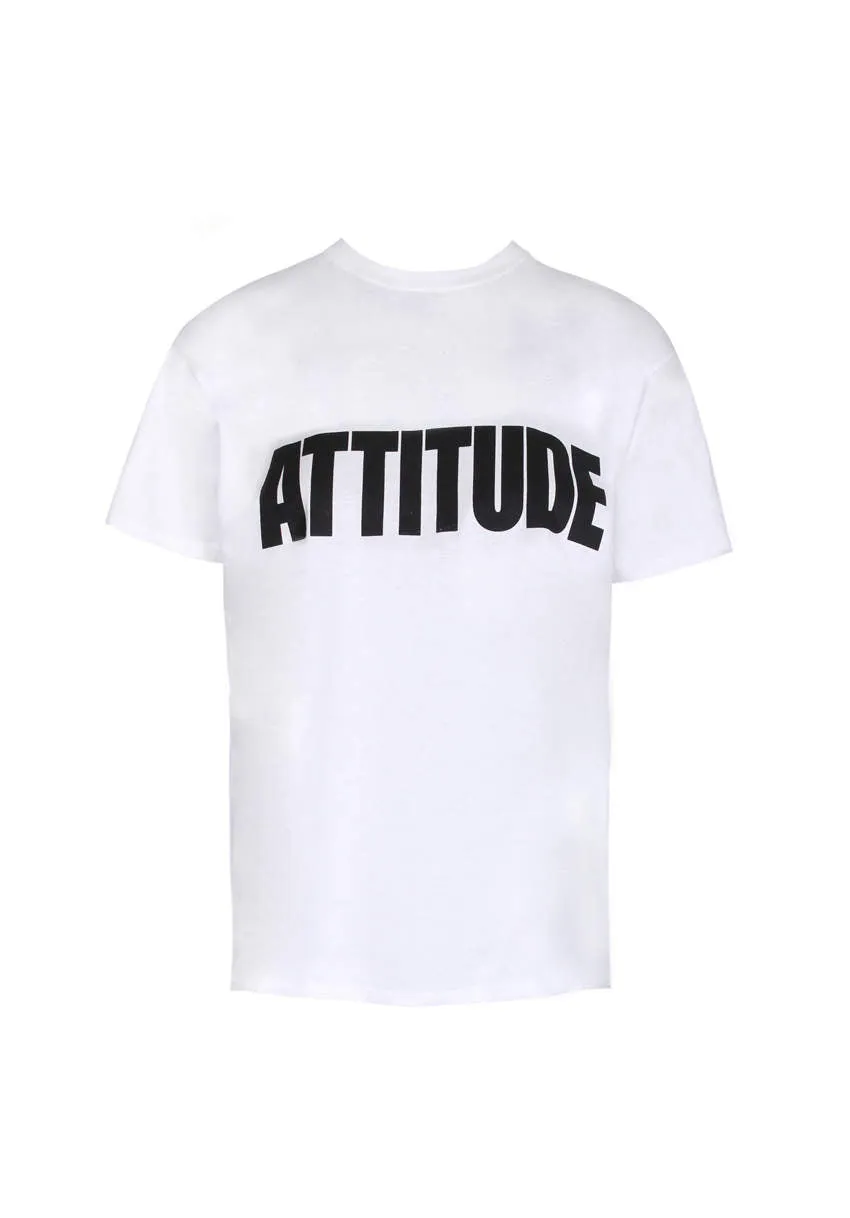 White Attitude Slogan T-Shirt sold by AX Paris product image thumbnail 4