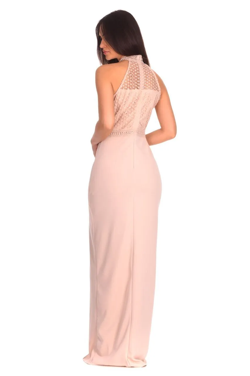 Nude Crochet Top High Neck Maxi Dress sold by AX Paris product image thumbnail 3