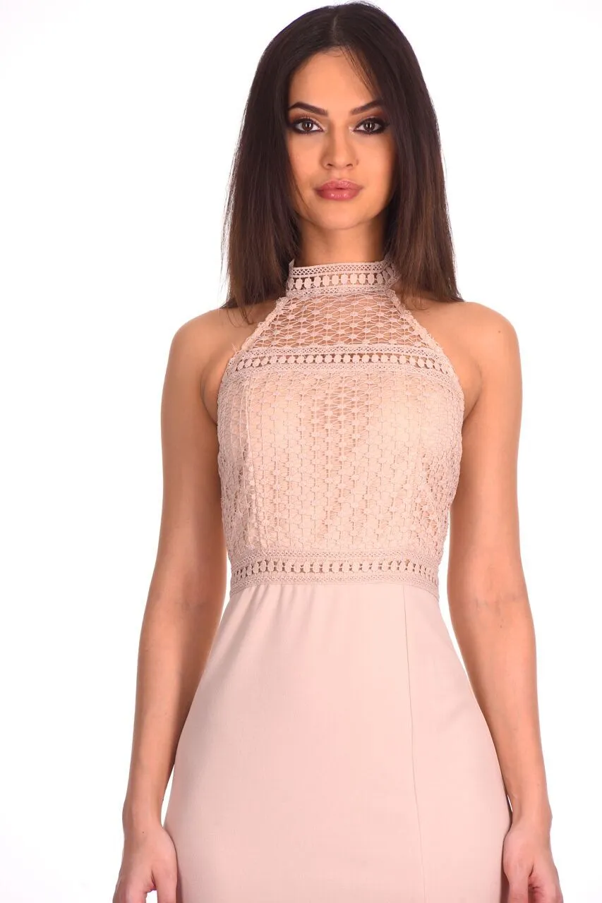 Nude Crochet Top High Neck Maxi Dress sold by AX Paris product image thumbnail 5