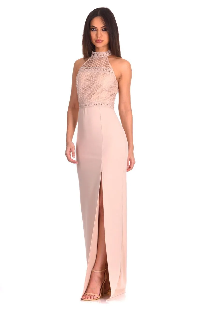 Nude Crochet Top High Neck Maxi Dress sold by AX Paris product image thumbnail 2