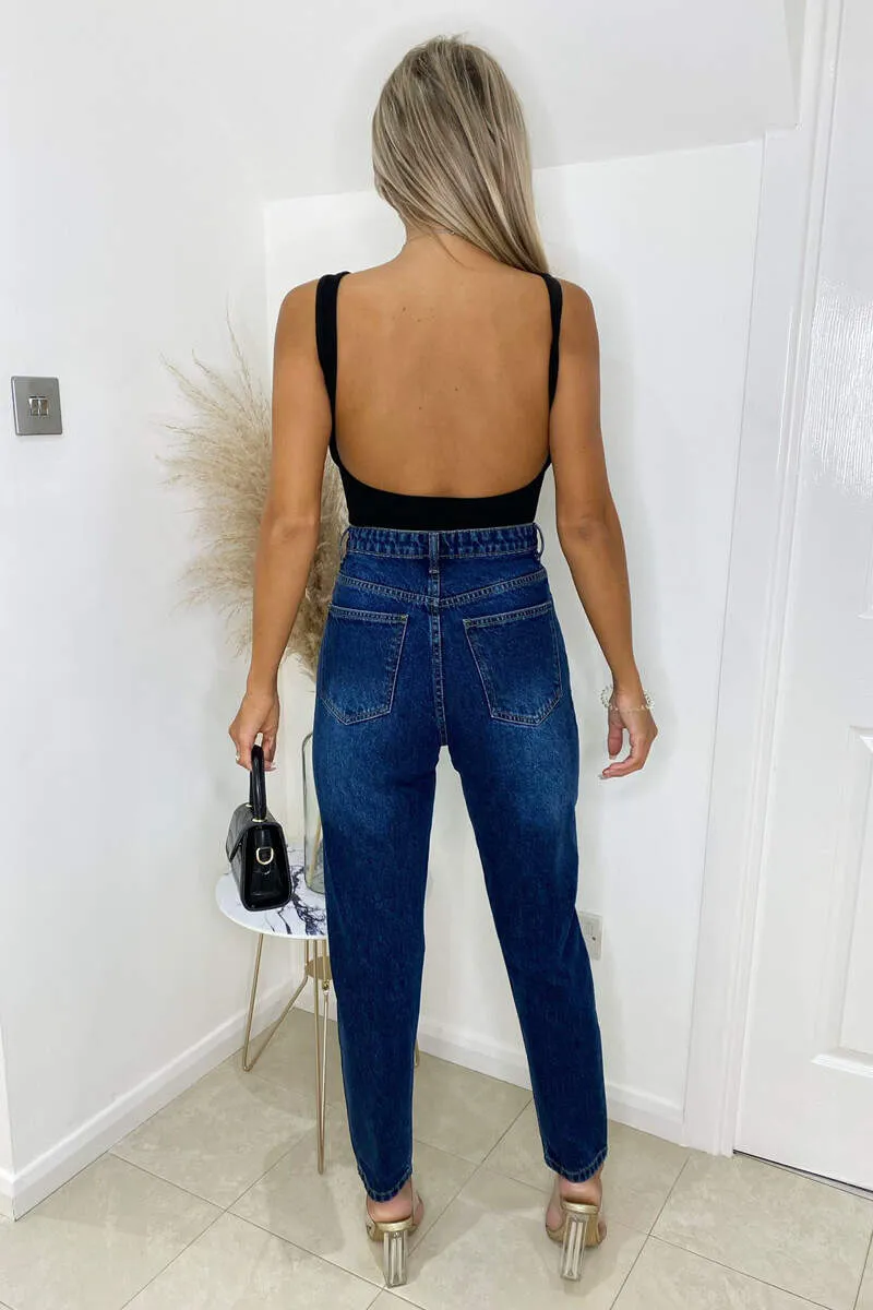 Dark Wash Ripped Slim Fit Jeans sold by AX Paris product image thumbnail 3