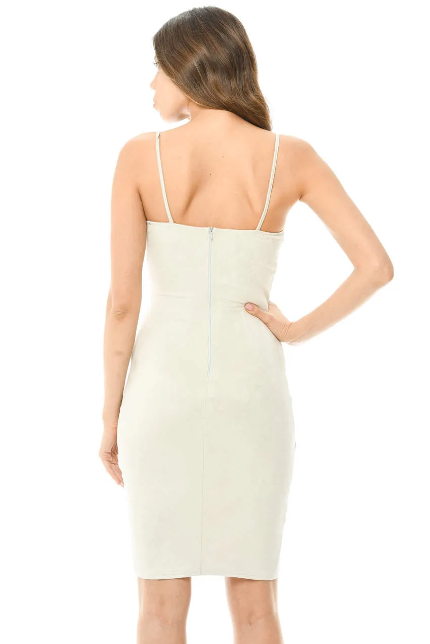 Grey Wrap Front Suede Dress sold by AX Paris product image thumbnail 3