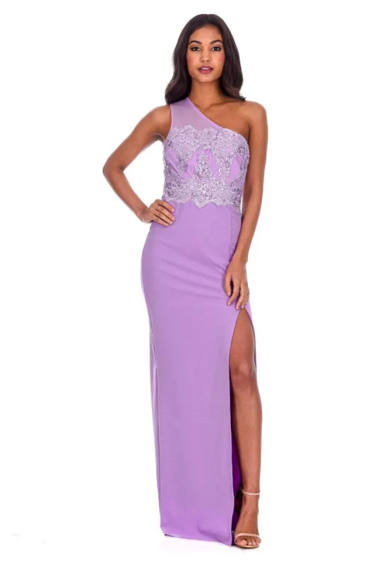 Lilac Asymmetric Maxi Dress sold by AX Paris