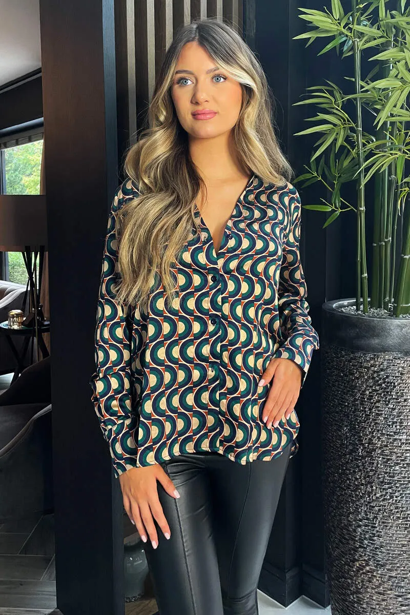 Multi Printed Long Sleeve Shirt sold by AX Paris