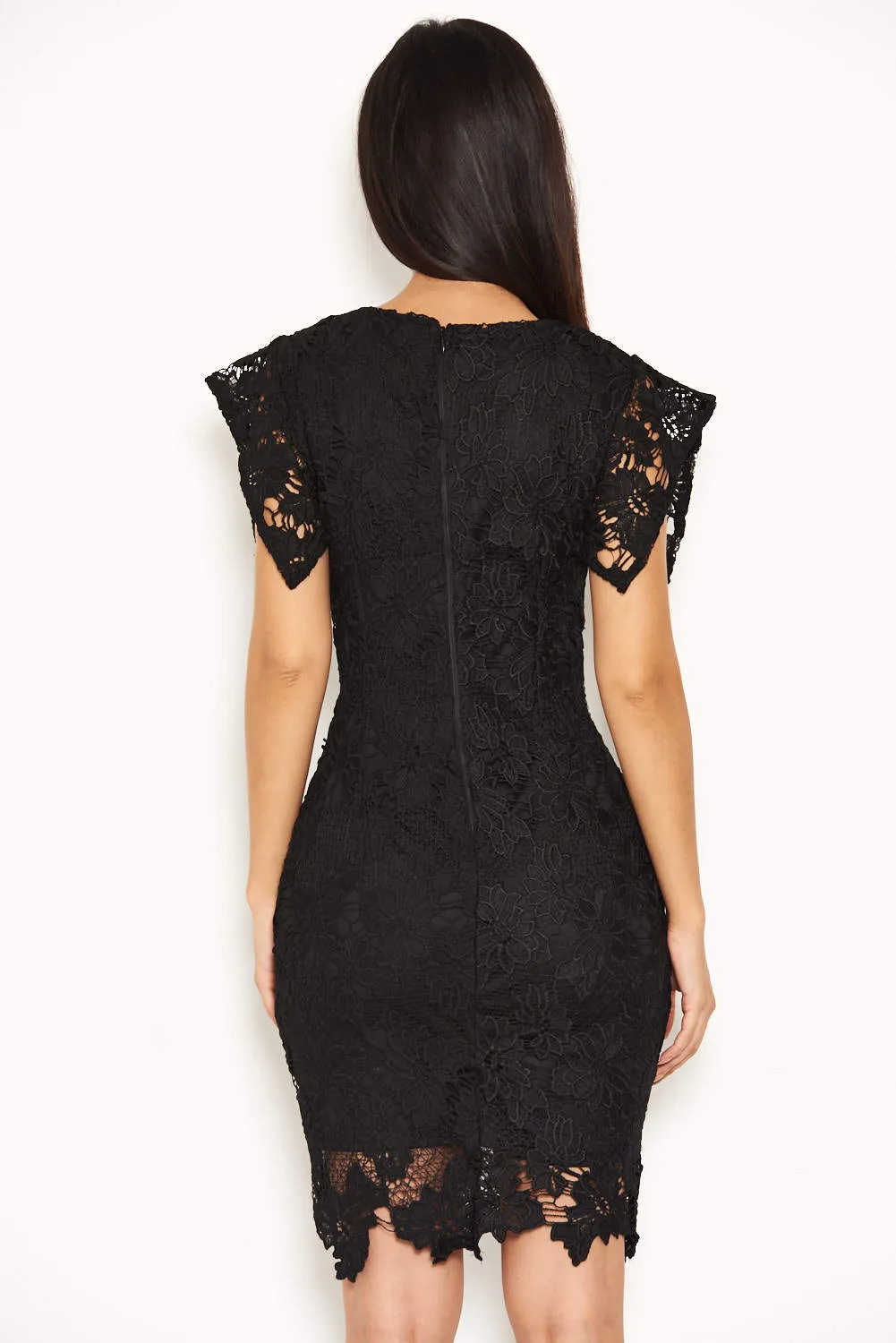 Black Crochet Detail Midi Dress sold by AX Paris product image thumbnail 3