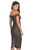 Black Off The Shoulder Sparkle Midi Dress sold by AX Paris