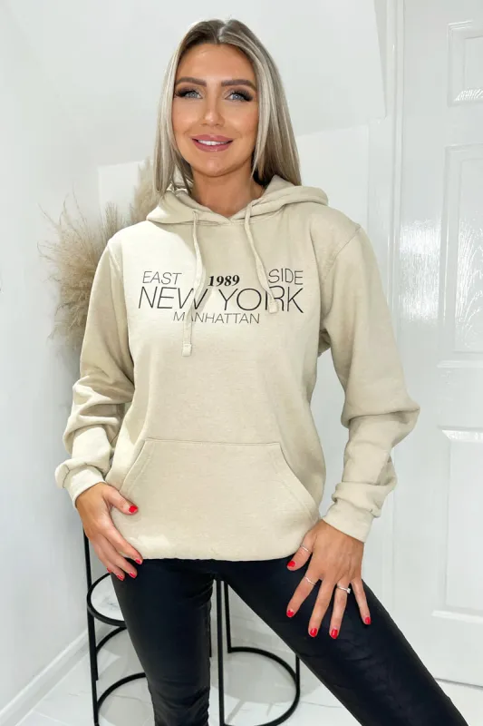 Stone 1989 New York Slogan Hoodie sold by AX Paris
