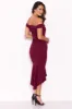 Plum Bardot Fishtail Midi Dress sold by AX Paris