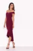 Plum Bardot Fishtail Midi Dress sold by AX Paris