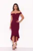 Plum Bardot Fishtail Midi Dress sold by AX Paris