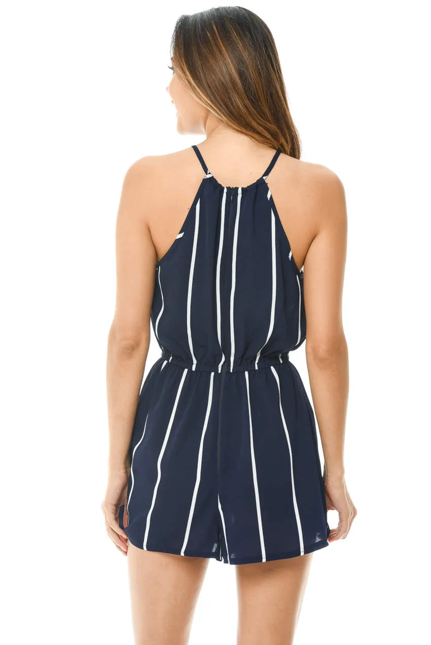 Navy Striped Playsuit sold by AX Paris product image thumbnail 3