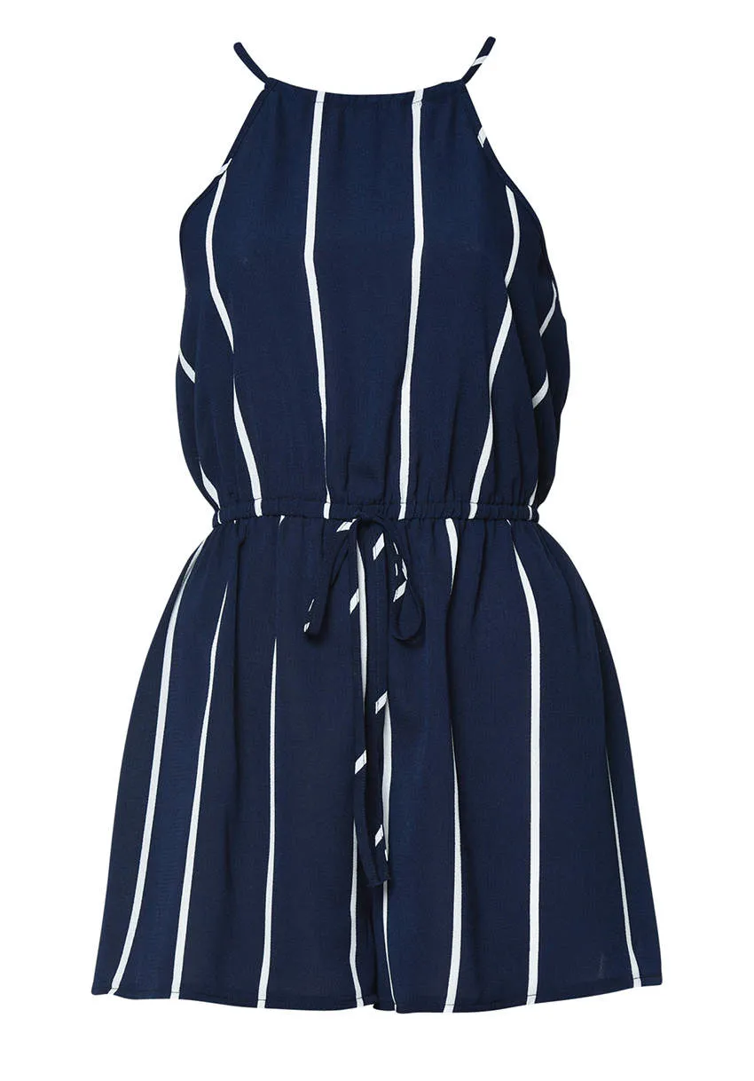Navy Striped Playsuit sold by AX Paris product image thumbnail 4