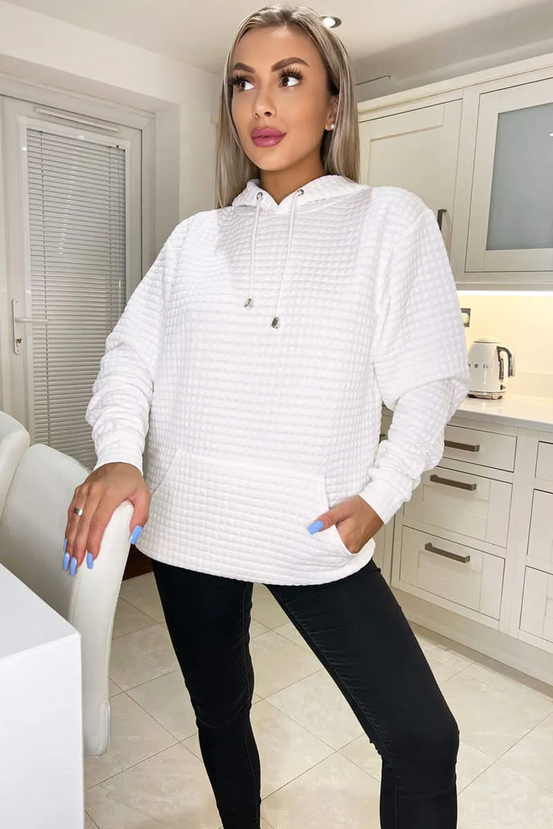 Cream Quilted Hoodie sold by AX Paris product image thumbnail 3