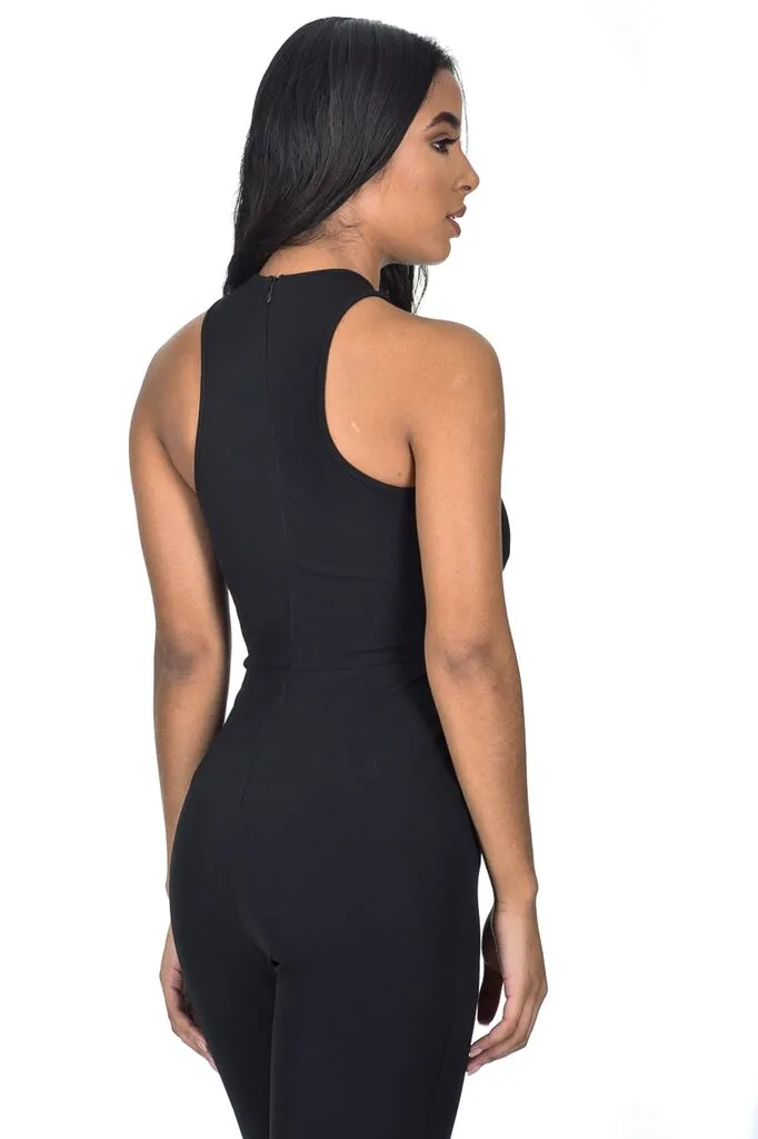 Black Cross Over Halter Neck Jumpsuit sold by AX Paris product image thumbnail 4