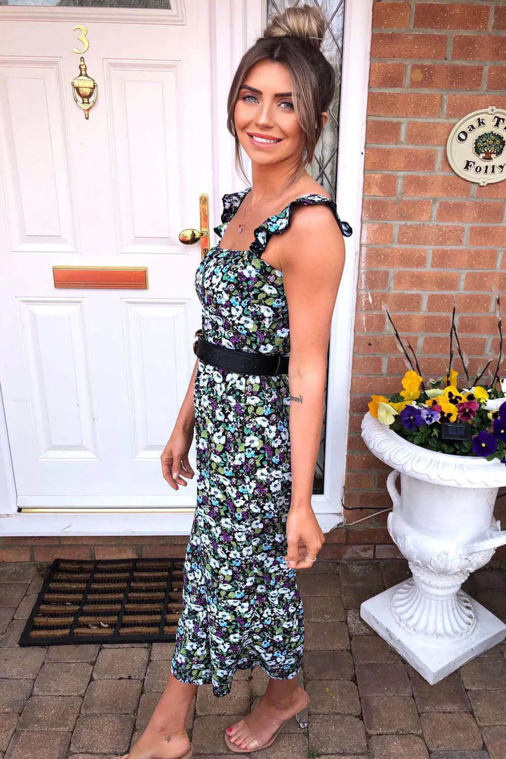 Green Floral Printed Jumpsuit sold by AX Paris product image thumbnail 3