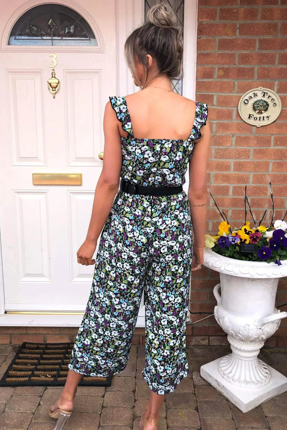 Green Floral Printed Jumpsuit sold by AX Paris product image thumbnail 4