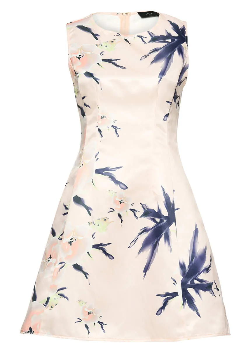 Pink Printed Skater Mini Dress sold by AX Paris product image thumbnail 4