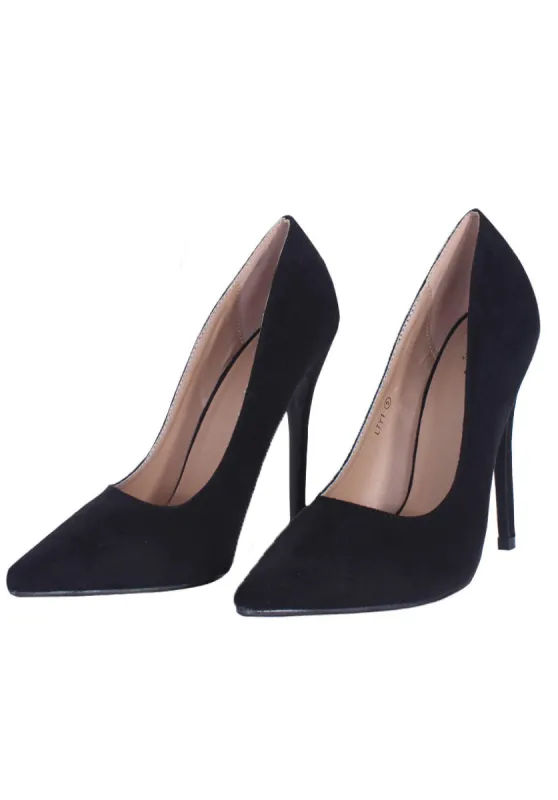 Black Suede Court Heel sold by AX Paris