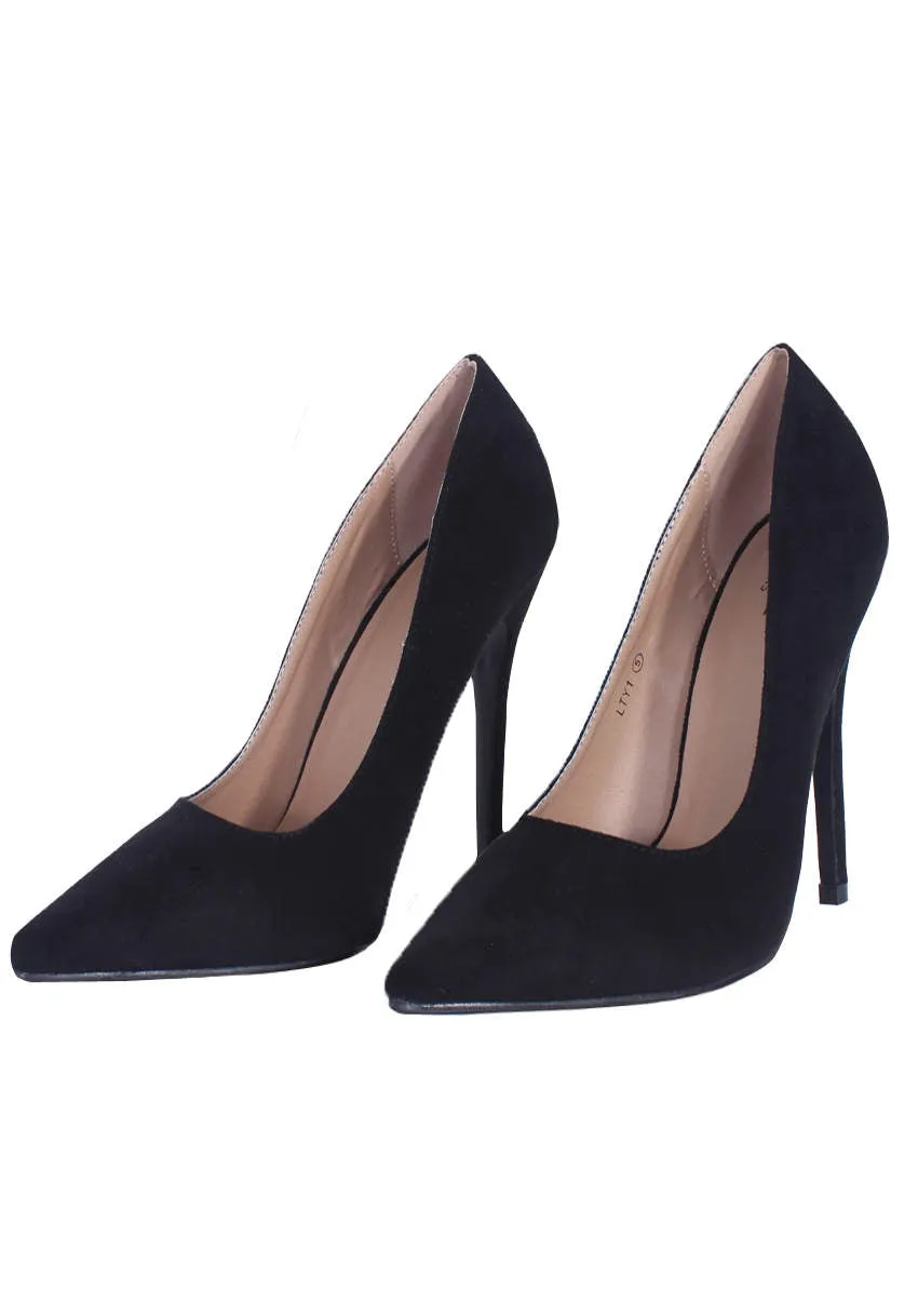 Black Suede Court Heel sold by AX Paris