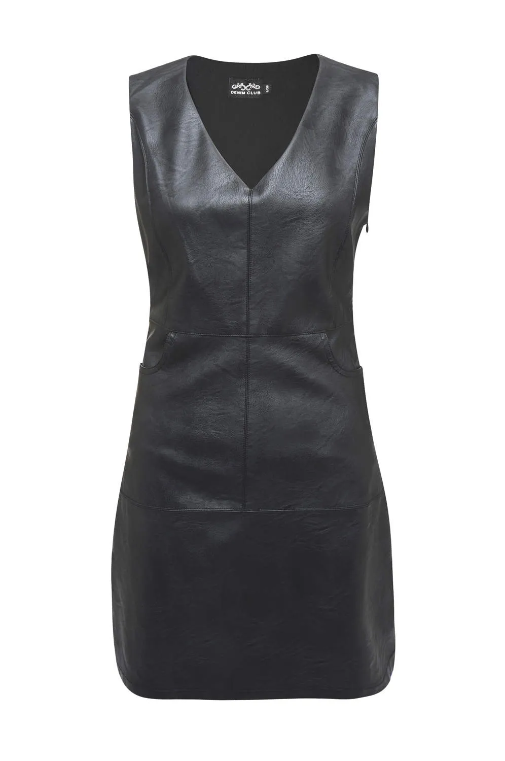 Black Faux Leather Mini Shift Dress sold by AX Paris product image thumbnail 3