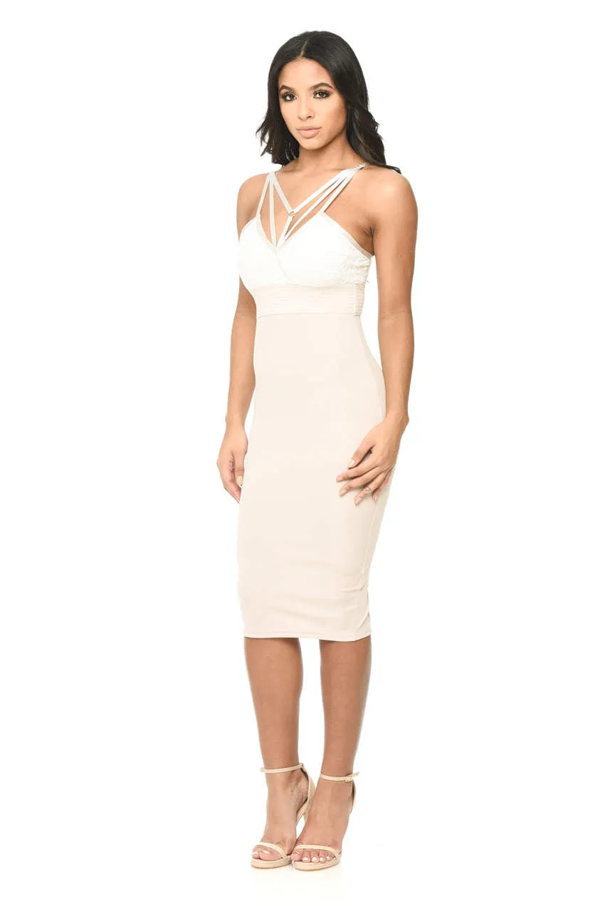 Contrast Bodycon Midi Dress With Lace Detail sold by AX Paris product image thumbnail 2