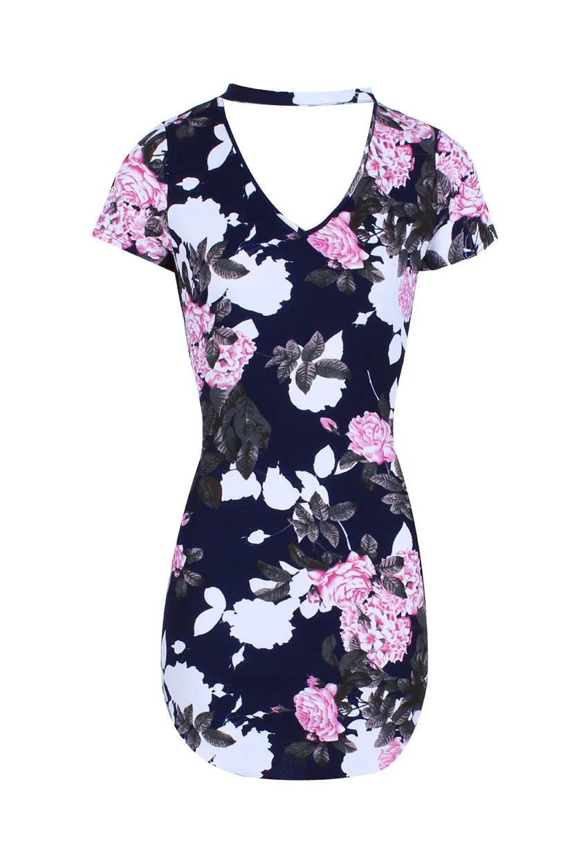Bodycon Mini Navy Floral Dress sold by AX Paris product image thumbnail 4
