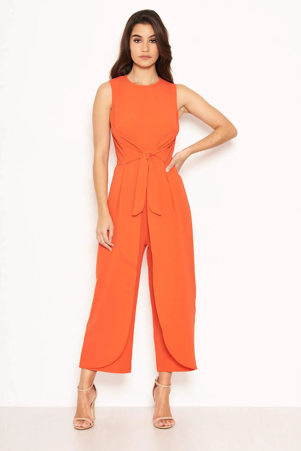 Orange Front Knot Jumpsuit sold by AX Paris product image thumbnail 3