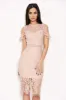 Mushroom Lace Cold Shoulder Midi Dress sold by AX Paris