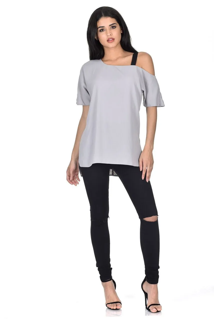 Grey Asymmetric Top sold by AX Paris product image thumbnail 2