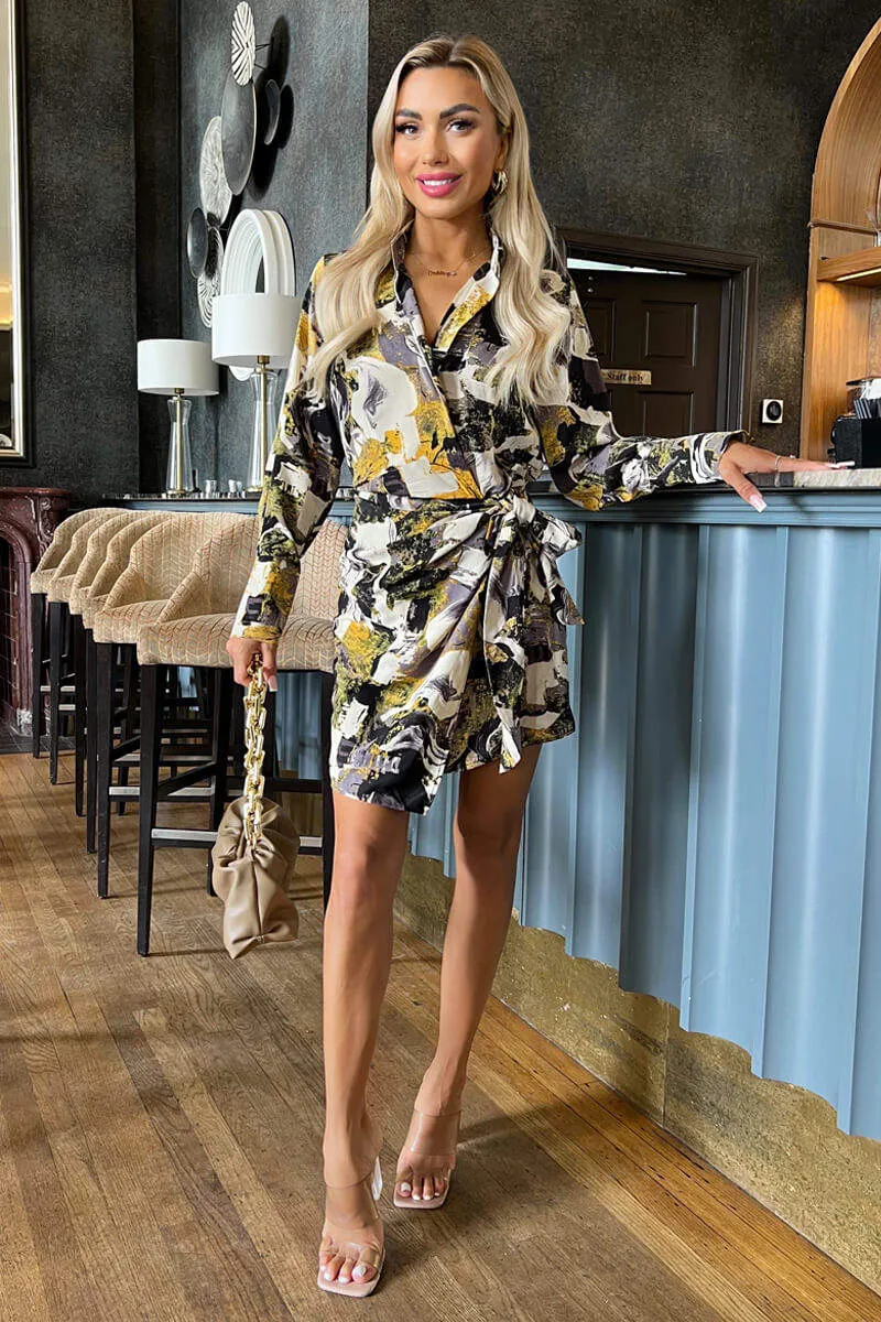 Multi Printed Wrap Mini Shirt Dress sold by AX Paris product image thumbnail 2