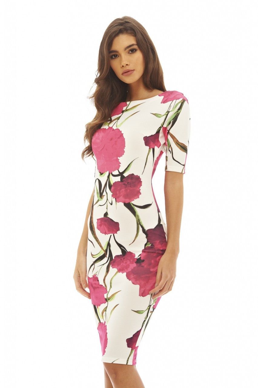 Short Sleeved Floral Midi Dress sold by AX Paris product image thumbnail 3