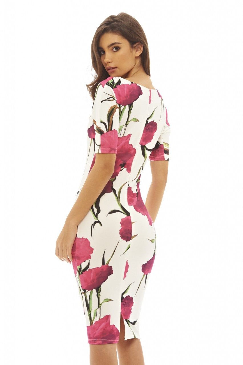 Short Sleeved Floral Midi Dress sold by AX Paris product image thumbnail 4