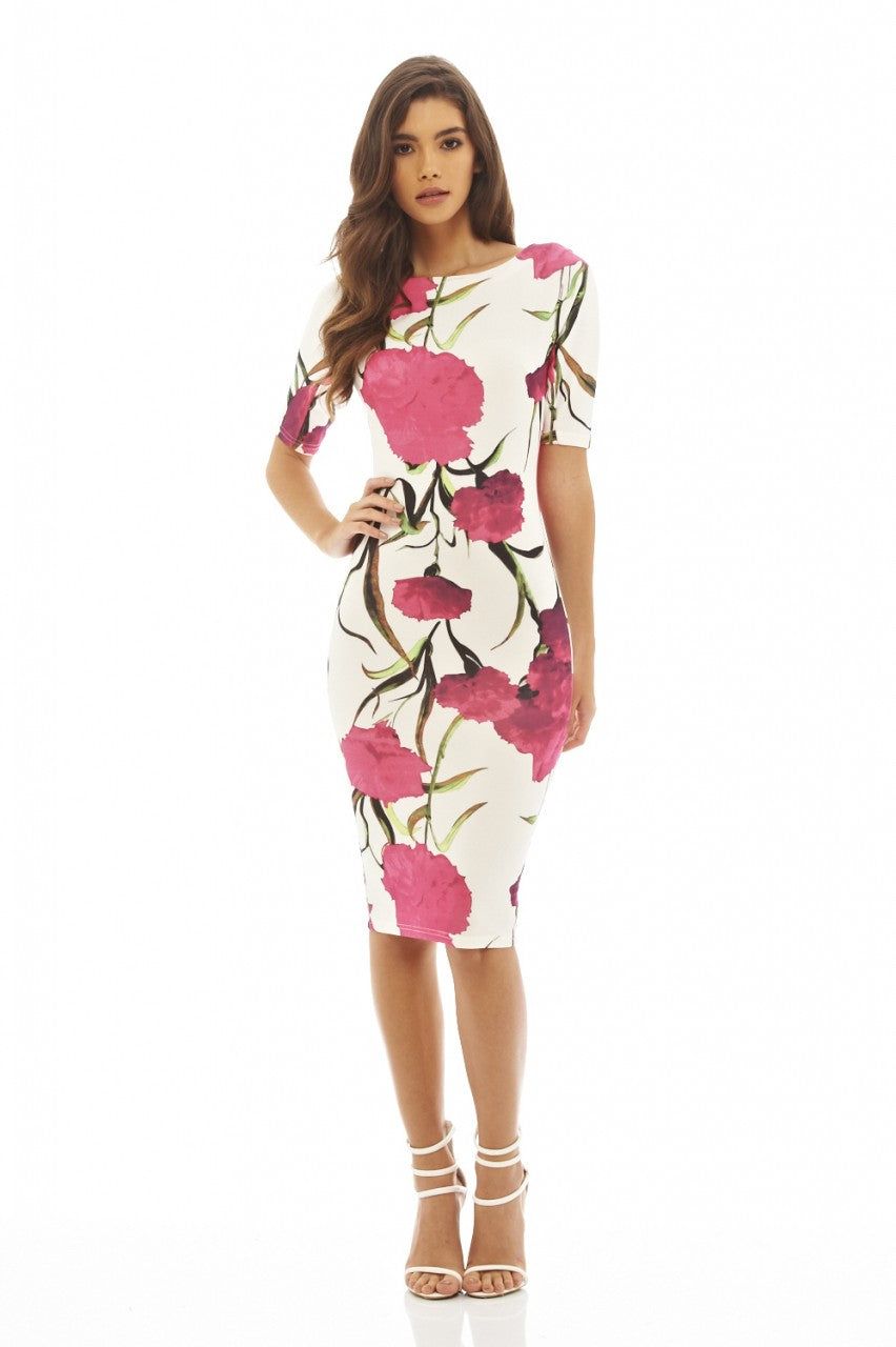 Short Sleeved Floral Midi Dress sold by AX Paris product image thumbnail 2