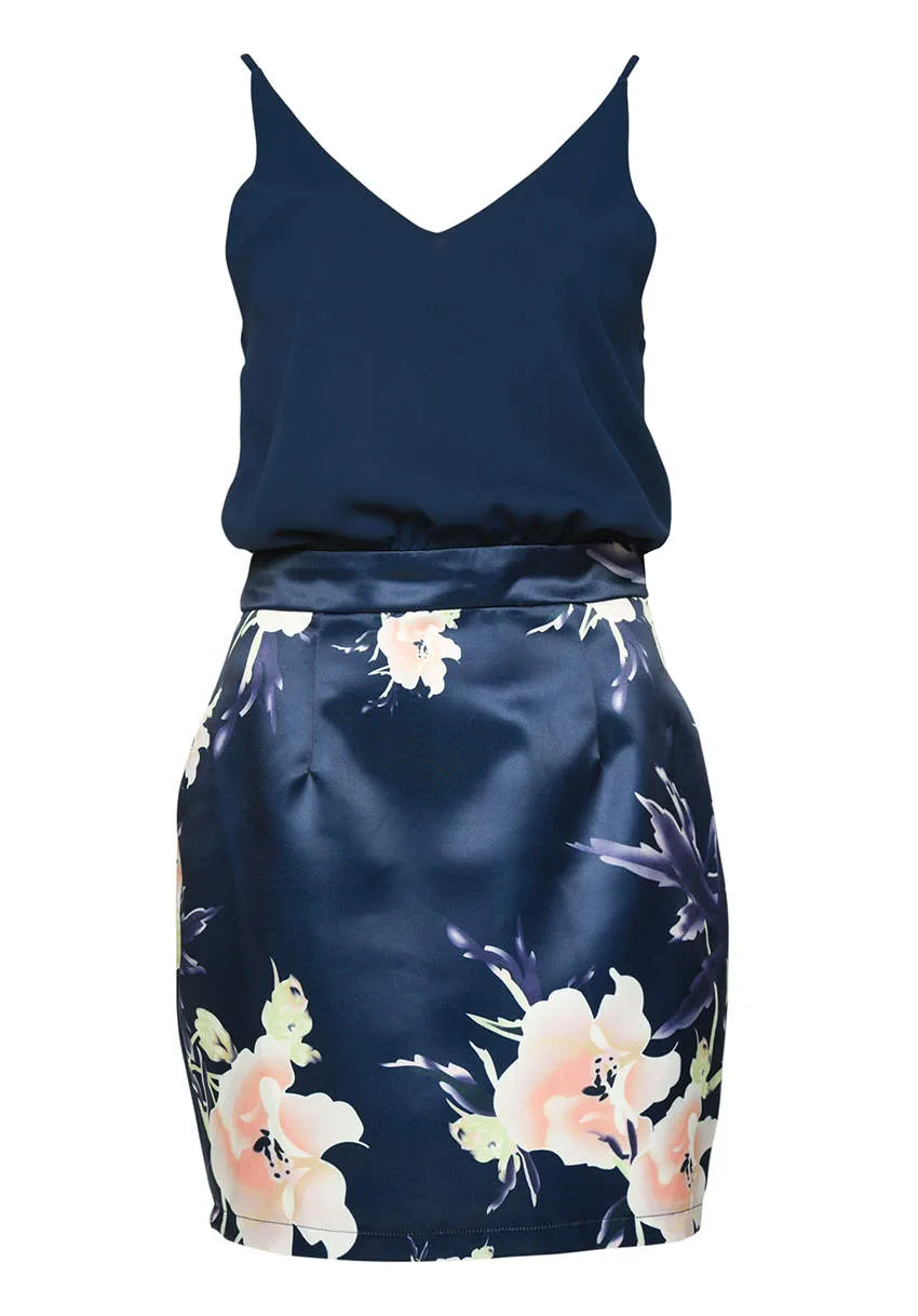 Navy 2 in 1 Printed Mini Skirt Dress sold by AX Paris product image thumbnail 4