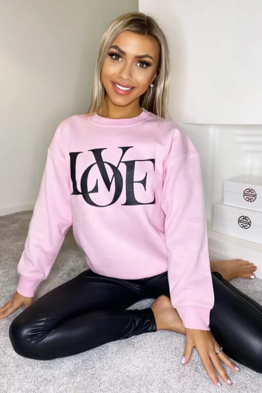 Pink LOVE Sweatshirt sold by AX Paris