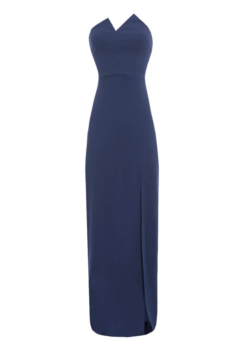 Navy Notch Front Maxi Dress sold by AX Paris product image thumbnail 5